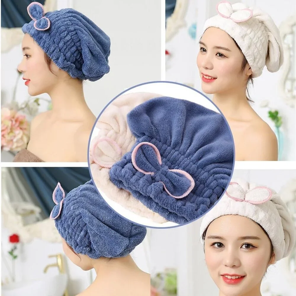 Microfiber Hair Drying Caps Large Absorbent Soft Fast Dry Towels Women Girls